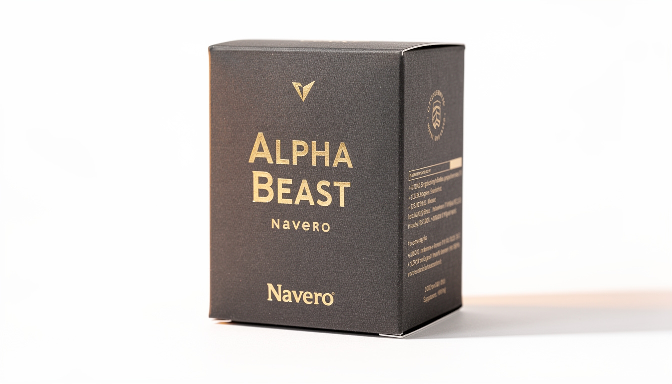Kartónové balenie doplnku výživy Alpha Beast od Navero